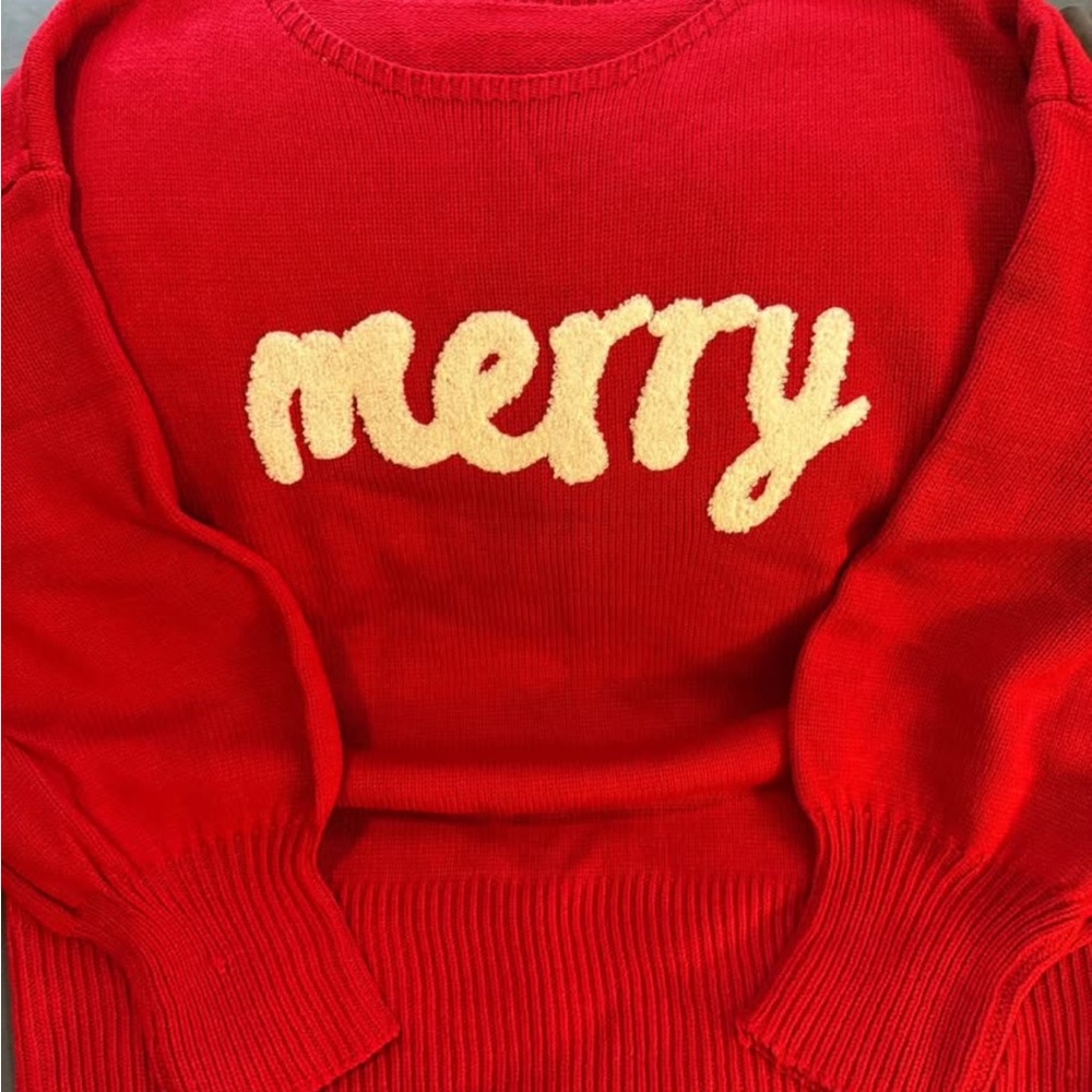 Red 'Merry' Sweater - Cozy Crew Neck